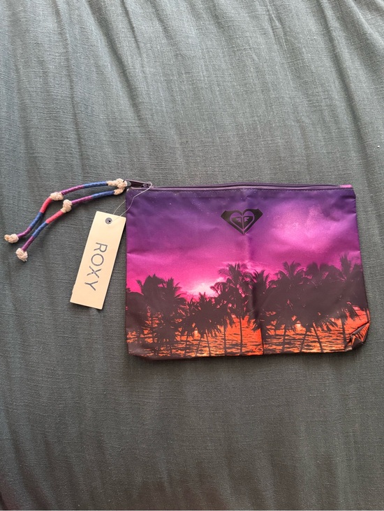 Roxy Handbags - ROXY BYE BYE BABY Tropical Sunset Pouch Bag - Purple, Pink, Orange
